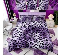 Homemissing Pink Leopard Duvet Cover Double Size Boys Girls Animal Print Bedding Set Breathable Soft Cheetah Comforter Cover 3Pcs Modern Ombre Effects Bedroom Decor Safari