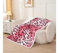 Homemissing Pink Leopard Sherpa Throw Blanket for Couch Animal Print Super Soft Cozy Fleece Cheetah Blanket for Winter, Plush Throw Modern Ombre Effects Baby 30x40Inch Safari All Season