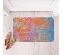 Homemissing Pink Orange Abstract Bathroom Rugs Microfiber 20x32Inch Retro Watercolor Artwork Design Bath Mat Non-Slip Hippie Graffiti Style Bathroom Accessories Modern Marble Aesthetic Floor Doormats