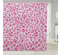 Homemissing Pink Rose Leopard Shower Curtain for Bathroom Decor Cheetah Bath Curtain Animal Print Leopard Fur Print Waterproof Polyester Fabric Safari for Stalls Bathtubs 150x180cm