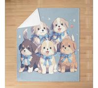 Homemissing Puppy Dog Fleece Throw Blanket 40x50Inch Kids Kawaii Dog Flannel for Boys Girls Teens Cute Animal Flannel Blanket Plush Fuzzy Soft Lightweight Microfiber Room Decor