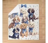Homemissing Puppy Dog Fleece Throw Blanket Baby 30x40Inch Kids Kawaii Dog Flannel for Boys Girls Teens Cute Animal Flannel Blanket Plush Fuzzy Soft Lightweight Microfiber Room Decor