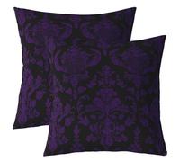 Homemissing Purple Black Vintage Damask Floral Throw Pillow Covers 40x40cm Gothic Bohemia Floral Pillow Covers for Sofa Bed Couch Kids Oriental Antique Cushion Covers Luxury Flower 2pcs Pillowcases