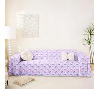 Homemissing Purple Bow Couch Cover For Sofa Covers Washable Love Pattern Cat Proof Sofa Slipcovers For Pets Cute Lovely Heart Cat Scratch Proof Couch Protector Large Oversized L Shape,180x300cm