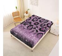 Homemissing Purple Leopard Print Fitted Sheet King Bedding Cheetah Print