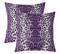 Homemissing Purple Leopard Throw Pillow Covers Set of 2 Animal Print Decorative Pillowcase Cheetah Cushion Covers for Sofa Couch Bed Modern Ombre Effects Cushion Case Safari Home Decor 45x45cm