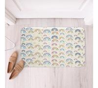 Homemissing Purple Rainbow Bathroom Accessories 20x32Inch Hand Drawn Cartoon Rainbow Bath Mats for Boys Girls Children Colorful Stripes Iridescent Girly Bathroom Rugs Room Decor Floor Doormats