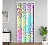 Homemissing Rainbow Leopard Door Curtain for Doorway Privacy Gradient Color Spots Closet Cover Animal Print Room Divider Curtain 106x213cm Wild Pattern Bedroom Living Room Window Treatments