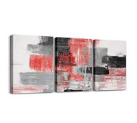 Homemissing Red Abstract Canvas Wall Art for Living Room Bedroom Black Geometric Office Decorations Artwork Posters Modern Art Painting