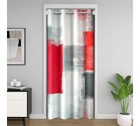 Homemissing Red Abstract Door Curtain for Doorway Privacy 86x203cm Modern Art Closet Cover Minimalist 30%-50% Room Darkening Blackout Insulated Thermal,Microfiber