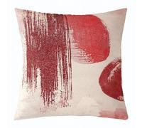 Homemissing Red Beige Throw Pillow Cover 60x60cm 1 Pcs Abstract Geometric Cushion Case for Boys Girls Minimalist Art Decor Pillowcase Bedroom Decor Indoor Outdoor Polyester