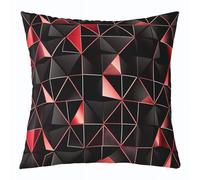 Homemissing Red Black Throw Pillow Covers 1 Pcs 3D Triangle Pattern Print Decorative Pillowcase Abstract Cushion Covers for Sofa Couch Bed Modern Stripe Cushion Case Home Decor 60x60cm