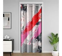 Homemissing Red Pink Abstract Door Curtain for Doorway Privacy 86x203cm Modern Art Geometric Closet Cover Minimalist 30%-50% Room Darkening Blackout Insulated Thermal,Microfiber