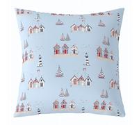 Homemissing Sailboat Printed Cushion Covers Set of 1 55x55cm For Sofa Couch Chair Kids Boys Girls Teens Nautical Themed Pillow Covers Nautical Beach Cushion Case Marine Sea Adventure Blue Pillow Cases