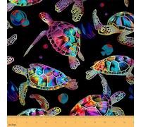 Homemissing Sea Turtle Fabric by The Yard 3 Yards (L276*W150cm) 3D Reptile Printed Decor Waterproof Fabric Underwater Animal Pattern Upholstery Fabric Ocean Marine Tropical DIY Reupholstery Fabric