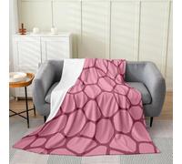 Homemissing Sea Turtle Plush Throw Blanket Ocean Creature Sealife Flannel Blanket Double 60x79Inch Pink Abstract Geometric All Season Cute Turtle Animal for Couch Bed Sofa Bedroom Decor