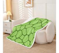 Homemissing Sea Turtle Sherpa Throw Blanket for Couch Ocean Creature Sealife Super Soft Cozy Fleece Green Abstract Geometric Blanket for Winter, Plush Throw Cute Turtle Animal Double 60x79Inch
