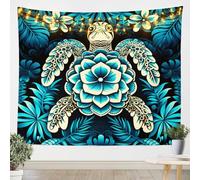Homemissing Sea Turtle Wall Tapestry Coastal Beach Tapestry for Kids Boys Girls Mandala Turtle Tapestry Wall Hanging Teal Turtle Wall Art for Bedroom Living Room,Large 58x79