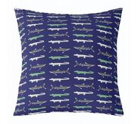 Homemissing Shark Throw Pillow Covers Set of 1 40x40cm Kids Crocodile Cushion Case for Boys Girls Teens Wildlife Decor Pillowcase Blue Green Gray Room Decor