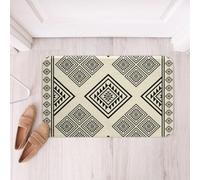 Homemissing Southwest Native Design Bathroom Rugs Microfiber 20x32Inch Southwestern Geometric Floor Doormats Non-Slip Tribal Bathroom Accessories Western Bath Mats Light White Soft Door Mat