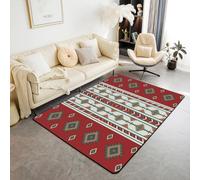 Homemissing Southwestern Area Rug Geometric Living Room Rugs for Bedroom for Kids Boys Girls Teens Room Decor Tribal Decor Carpet 150 * 200cm Native American Design Red Blue White