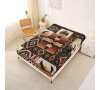 Homemissing Southwestern Duck Fitted Sheet 135x200cm Western Camo Duck Bed Sheets Set 30cm Deep Pocket Rustic Cabin Country Bedding Wild Animal Nature WildLife