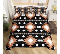 Homemissing Southwestern Duvet Cover Junior/Cot Bed Size Western Aztec Comforter Cover for Boys Girls Native American Bedding Set 2Pcs Ethnic Geometric Room Decor