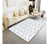 Homemissing Space Rocket Print Decor Carpet Area Rug 150 * 200cm Universe Planets Living Room Rugs for Bedroom for Kids Planet Space Ship Design Indoor Floor Mat Women Men