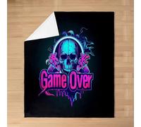 Homemissing Sugar Skull Flannel Blanket Plush Fuzzy Gothic Skull Fleece Throw Blanket for Boys Girls Halloween Themed Lightweight Sofa Throw Bones Single 50x60Inch for Bed Couch Chair Living Room