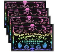 Homemissing Sugar Skull Placemats Set of 4 Gothic Skull Placemat for Kitchen Dining Table 45X30cm Boho Black Colorful Table Place Mats Halloween Themed Indoor Outdoor Decor Table Mats