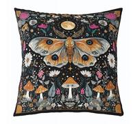 Homemissing Sun Moon Throw Pillow Covers 45x45cm Set of 1 Boho Exotic Cushion Case for Kids Boys Girls Decor Death Moth Decor Pillowcase Microfiber Halloween Decorations Bedroom Decor Indoor Outdoor
