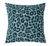 Homemissing Teel Leopard Print Throw Pillow Covers 1 Pcs Black Wild Safari Cushion Covers Cheetah Fur Wildlife Pillow Case for Couch Sofa Cushion Case Kids Boys Girls Bedroom Decor 55x55cm