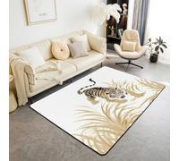 Homemissing Tiger Area Rug 100 * 150cm Nature Wildlife Living Room Rugs for Kids Boys Girls Bedroom Oriental Natural Aesthetic Decor Carpet with Non-Slip Backing Indoor Floor Mat Soft Polyester