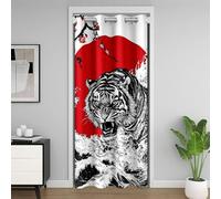 Homemissing Tiger Closet Door Cover Curtain for Living Room,106x203cm 1 Panel,Japanese Ocean Wave Doorway Curtains Privacy Ultra Soft Cherry Blossoms 30%-50% Blackout Curtain, Doors with Windows