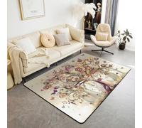 Homemissing Tree Branches Area Rug 100 * 150cm Polyester Tree of life Living Room Rugs for Bedroom Western Decor Decor Carpet Nature Theme Indoor Floor Mat Soft Non-slip