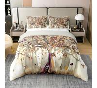Homemissing Tree Branches Duvet Cover 100% Cotton Double Size Tree of life Bedding Set for Boys Girls Western Decor Duvet Cover Nature Theme Bedroom Decor 3Pcs Zipper Closure With 2 Pillowcases