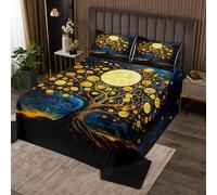 Homemissing Tree of life Moon Bedspread King Size Tree Branches Coverlet Set Nature Theme Bedspread Coverlet for All Season With 2 Pillowcases For Kids Boys Teens Microfiber
