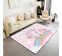 Homemissing Unicorn Living Room Rugs Area Rug 150 * 200cm,Star Print Rainbow Kids Decor Carpet for Girls Decor Carpet,Cute Animal Kids' Non-Slip Magical Unicorn Indoor Floor Mat,Fairy Accent Rug