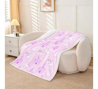 Homemissing Unicorn Sherpa Throw Blanket for Couch Purple Castle Super Soft Cozy Fleece Heart Rainbow Blanket for Winter, Plush Throw Dreamy Horse Printed Baby 30x40Inch All Season