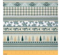 Homemissing Vintage Fish Fabric by The YardWild Pine Tree Upholstery Fabric for ChairsAztec Bohemian Stripe for Home DIY Projects Green Yellow Decorative Waterproof 5 Yards (L460*W150cm)