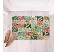 Homemissing Vintage Retro Flower Bathroom Rugs Microfiber 20x32Inch Groovy Flower Floor Doormats Non-Slip Boho Floral Bathroom Accessories Bath Mats Soft Door Mat