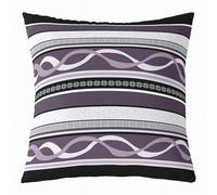 Homemissing Wavy Abstract Stripes Throw Pillow Covers 1 Pcs Purple & Black Design Decorative Pillowcase Abstract Infinity Wave Design Cushion Covers Polka Dot Pattern Modern Theme Home Decor 40x40cm