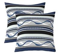 Homemissing Wavy Abstract Stripes Throw Pillow Covers Set of 2 Gray & Black Design Pillowcase Abstract Infinity Wave Design for Sofa Couch Bed Polka Dot Pattern Modern Theme Home Decor 45x45cm