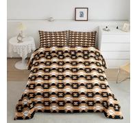 Homemissing Western Aztec Comforter Set Double Size Boho Abstract Pattern Bedding Set for Kids Boys Girls Modern Art Duvet Quilt Geometric Vintage Aztec Microfiber 3 Pcs with 2 Pillow Cases