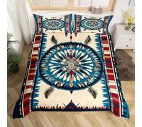 Homemissing Western Aztec Dreamcatcher Duvet Cover Single Size American Native Bedding Set for Boys Girls Southwestern Comforter Cover Bohemian Bedroom Decor 2Pcs
