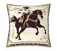 Homemissing Western Cowboy Throw Pillow Covers 1 Pcs Galloping Horse Square Cushion Covers Rodeo Cowboy Style Pillow Case Boho Aztec Cushion Case for Couch Sofa Bedroom Decor 50x50cm