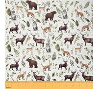 Homemissing Woodland Pattern Upholstery Fabric for Chairs 1 Yard (L92*W150cm) Fox Print Upholstery Fabric for Chairs Western Bear Print Fabric by The Yard Wild Animal Decor Waterproof Outdoor Fabric
