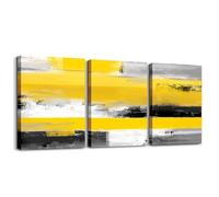 Homemissing Yellow Geometric Canvas Wall Art for Living Room Bedroom Modern Art Abstract Office Decorations Artwork Posters Minimalist Color Block Painting
