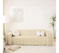 Homemissing Yellow Vintage Floral Sofa Covers Washable Cute Botanical Flowers Pattern Cushion Couch Covers for Dogs Cats Pets Romantic Spring Garden Plants Design Furniture Slipcovers,180x340cm