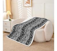 Homemissing Zebra Stripes Fleece Throw Blanket Leopard Print Sherpa Blanket Plush Fuzzy Zebra Leopard Fur Baby 30x40Inch Wild Animal Skin for Bed Couch Chair Living Room Balck Gray Bedroom Decor